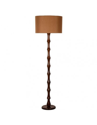 tan brown wooden floor lamp