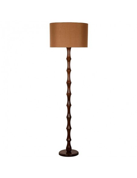tan brown wooden floor lamp