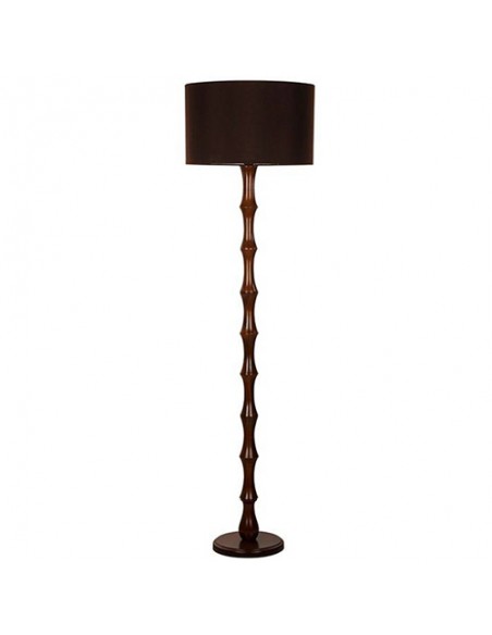 dark brown wooden floor lamp