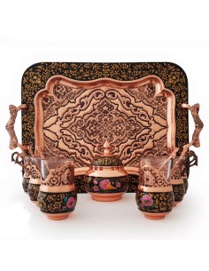 Tea set hand-painted copper HC-1372