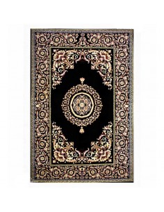 Persian Handmade 6X9 Black Silk Carpet Rc-304 full view