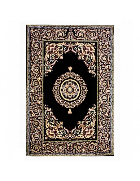 Persian Handmade 6X9 Black Silk Carpet Rc-304 full view