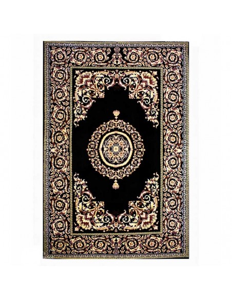 Persian Handmade 6X9 Black Silk Carpet Rc-304 full view