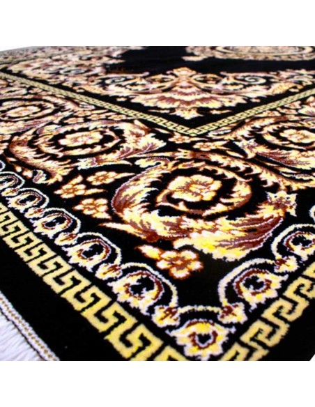 Persian Handmade 6X9 Black Silk Carpet Rc-304 zoom