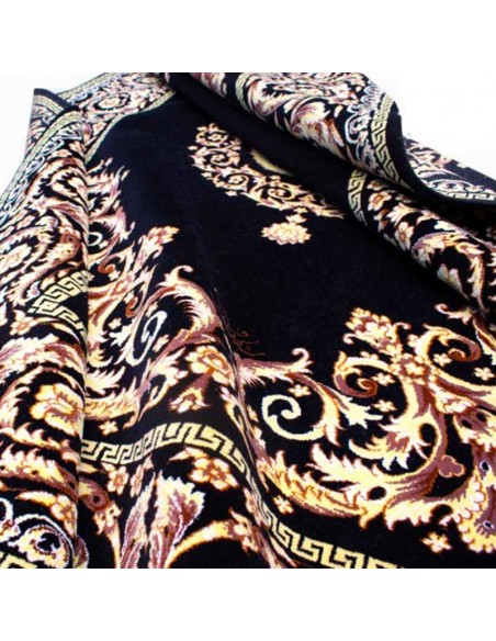 Persian Handmade Black Silk Carpet Rc-304