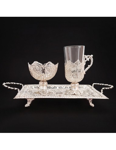 Copper filigree tea coffee set made by hand