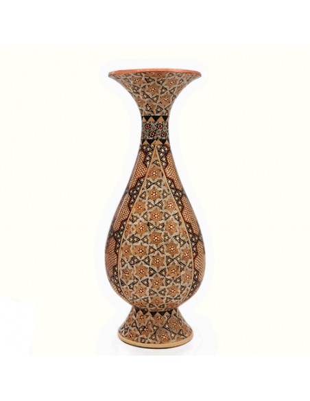 Inlaid Decorative Pot Made From Copper | Khatam Kari Vases