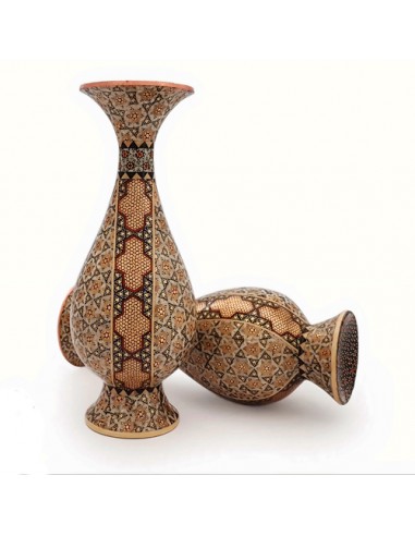 Inlaid Decorative Pot Made From Copper | Khatam Kari Vases