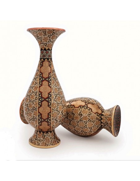 Inlaid Decorative Pot Made From Copper | Khatam Kari Vases
