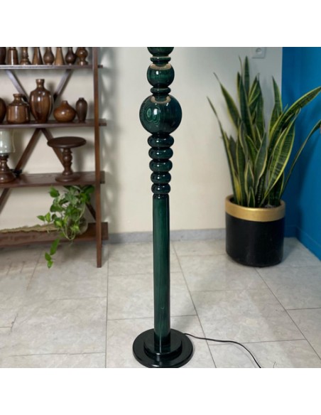 green wooden standing lamp - base