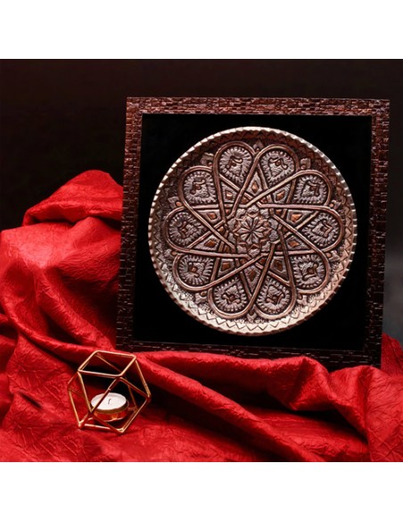 wall decorative plate made from copper by hand engraving technique
