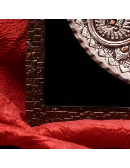 wooden frame around hand-engraved wall decorative plate HC-1392