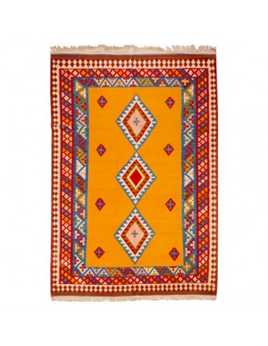Handmade 5' X 8' Yellow Kilim Rug Rc-309 full view