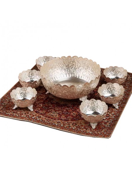 nut bowl set of brass & silver coating HC-1409
