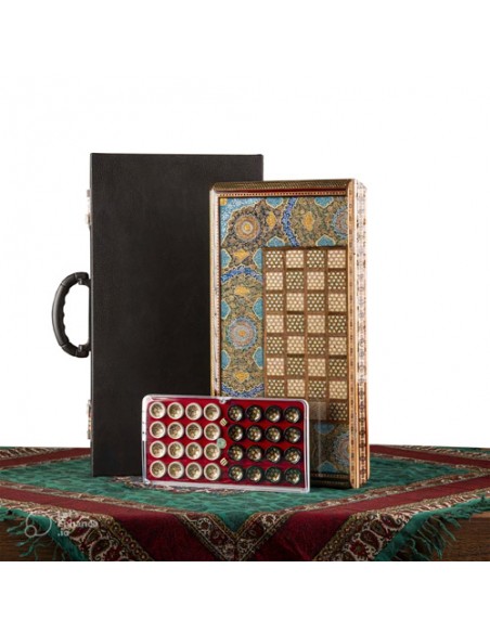 Chessboard & backgammon wooden khatam kari HC-1424