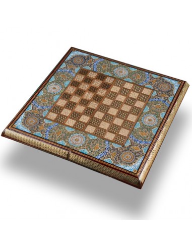 handmade chessboard and backgammon set made by inlay technique HC-1424