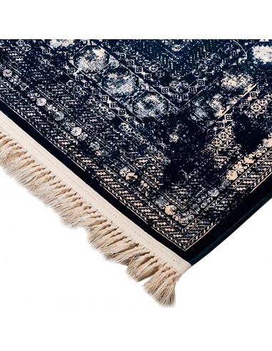 Machine-woven Vintage Navy Blue 6'X9' Carpet Rc-312 fringe