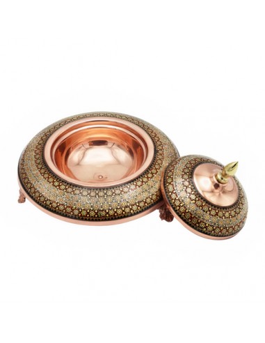 Caviar bowl of Copper and inlaid HC-1450