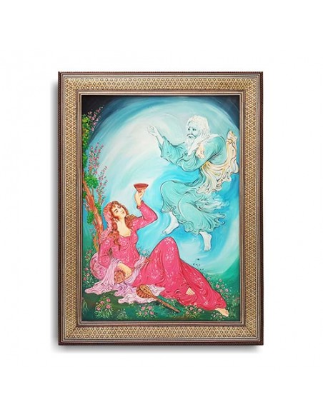Decorative Miniature Painting Tableau Angel Full View Decorative Miniature Painting Tableau Angel Full View
