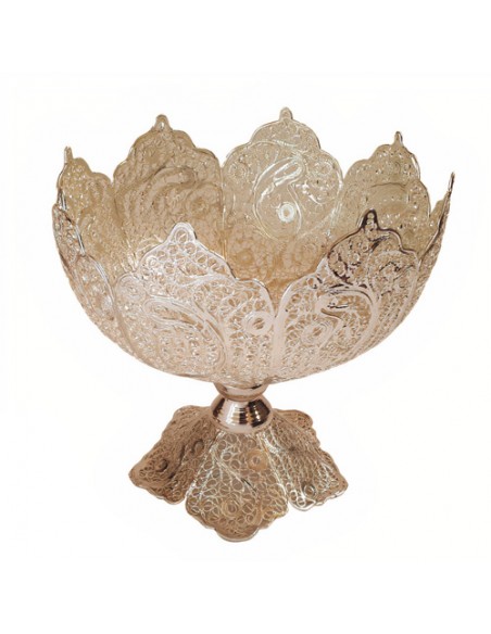 Filigree Candy Bowl Of Copper & Silver Coating HC-1461