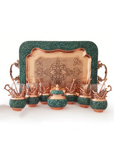 Handmade Turquoise Inlaying Tea Set HC-1467