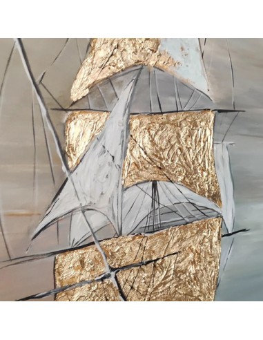 Modern Wall Art Ship Painting - details