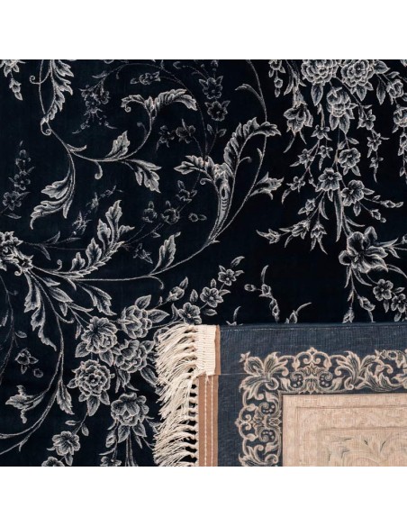 Machine-woven Navy Blue 6'X9' Carpet Rc-323 back view