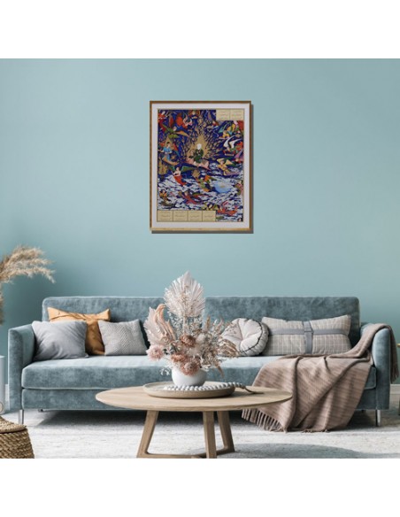 Persian Miniature Painting in Blue