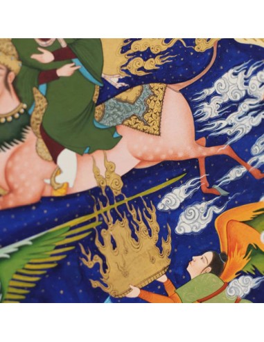 Persian Miniature Painting of an Ascension - details