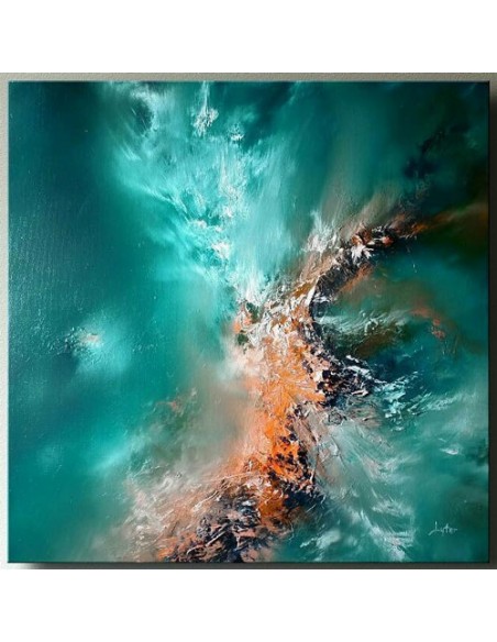 green abstract painting on canvas