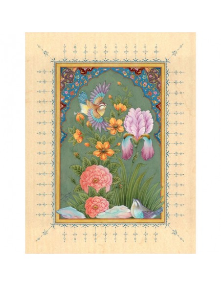 Persian miniature with painted border
