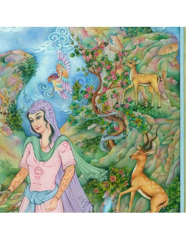 Persian miniature painting of jungle