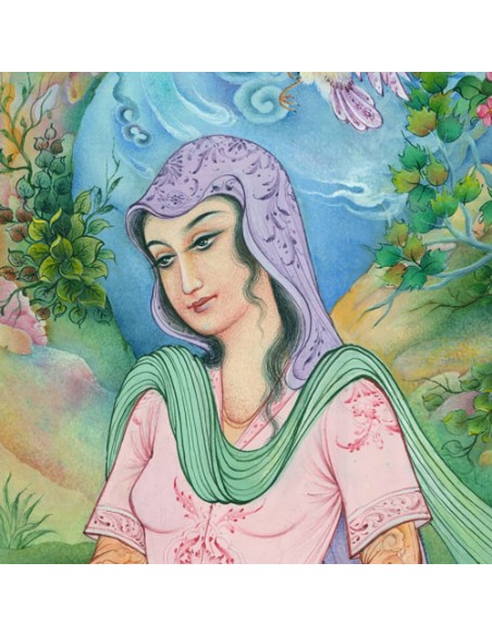 Persian miniature painting of lady Persian miniature painting of lady