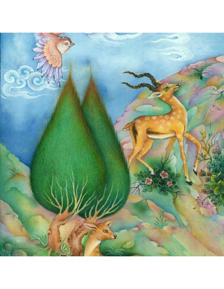 Persian miniature painting of tree Persian miniature painting of tree