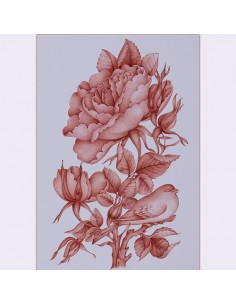 red Persian miniature painting