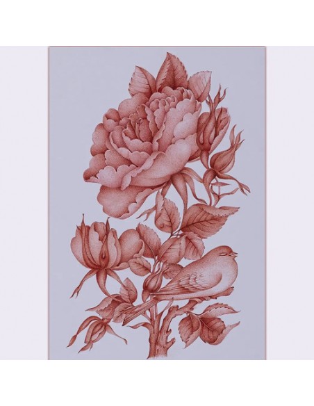 red Persian miniature painting