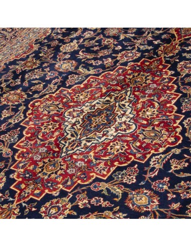 Purchasing of Antique Hand-woven Navy Blue 8'X12' Rug Rc-329