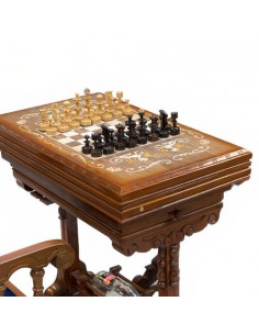 Rectangle Wooden Chess set & Backgammon Table HC-1577 2
