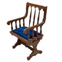 The wooden blue chair of chess set HC-1577