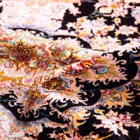 buy Persian Handmade Silk 4'X6' Black Carpet Rc-335