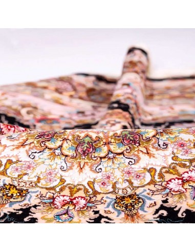 Sale of Persian Handmade Silk 4'X6' Black Carpet Rc-335