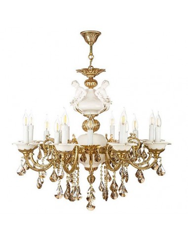 sculptural golden ceramic chandelier