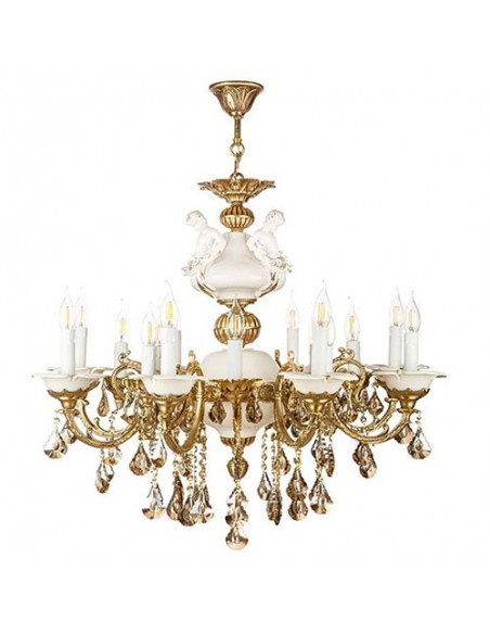 sculptural golden ceramic chandelier