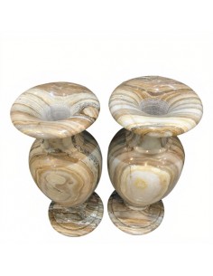 Pair of Stone Vases with Onyx Marbel Material HC-1645 2