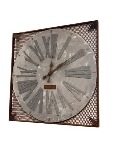 grey handmade roman numeral clock