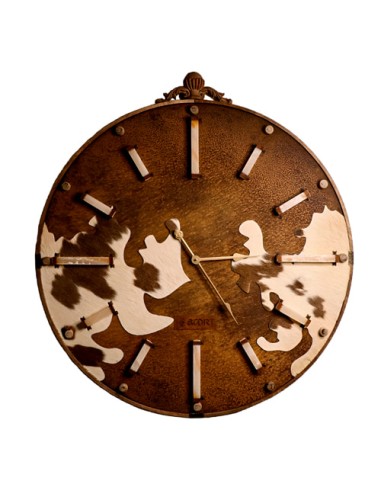 Wall clock made of horsehide