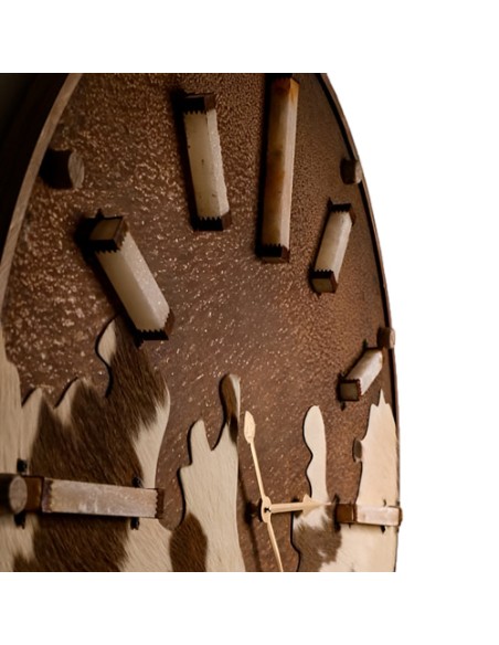 brown horsehide clock