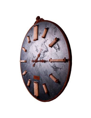 wooden blue wall clock
