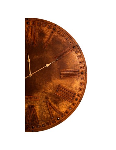 brown rustic roman numeral wall clock