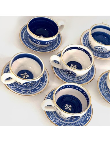 Persian blue handmade tea set